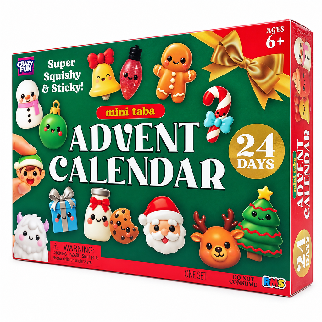 Crazy Fun Original Mini Taba Advent Calendar | 24 Squishies | RMS International