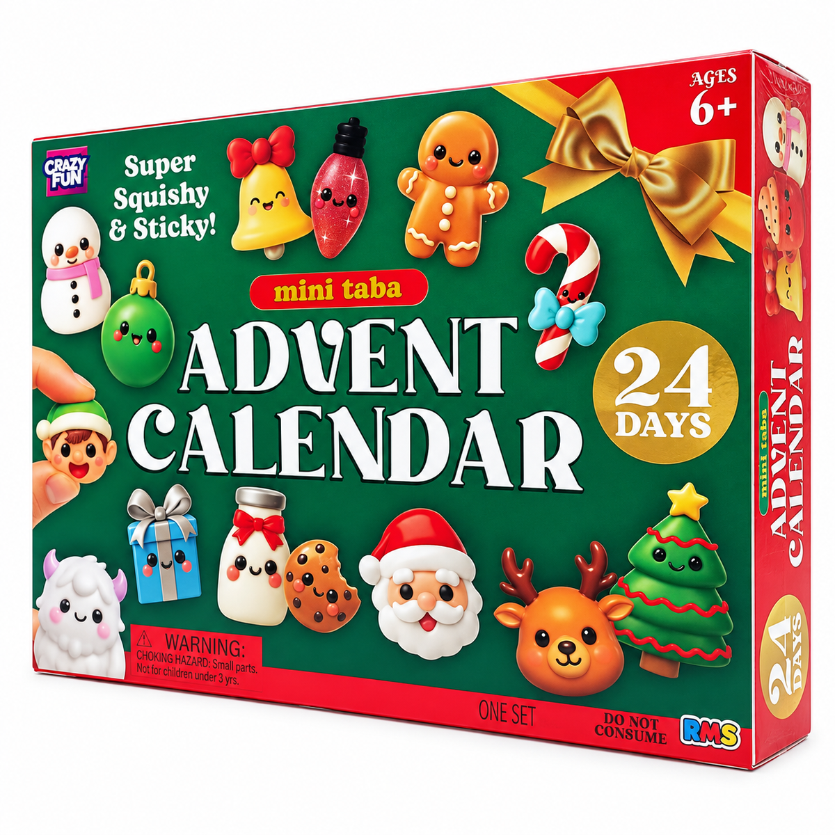 Crazy Fun Original Mini Taba Advent Calendar | 24 Squishies | RMS International