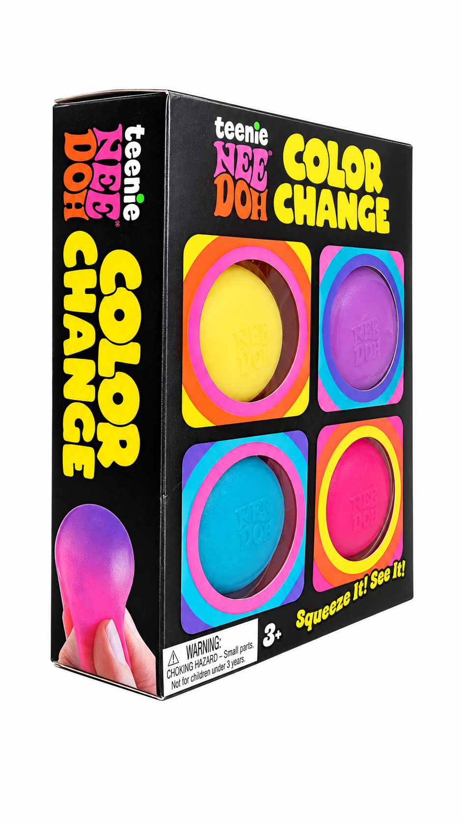 Original Schylling Teenie NeeDoh Color Change | 4-Pack Sensory Squishy Toys