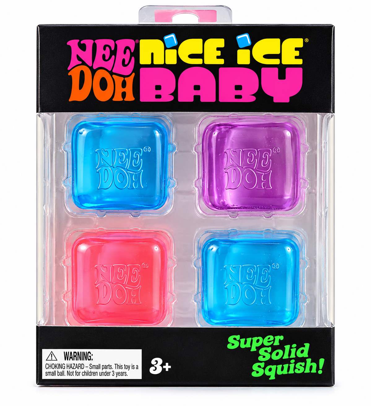 Original NeeDoh Nice Ice Baby 4-Pack | Super Solid Squish by Schylling