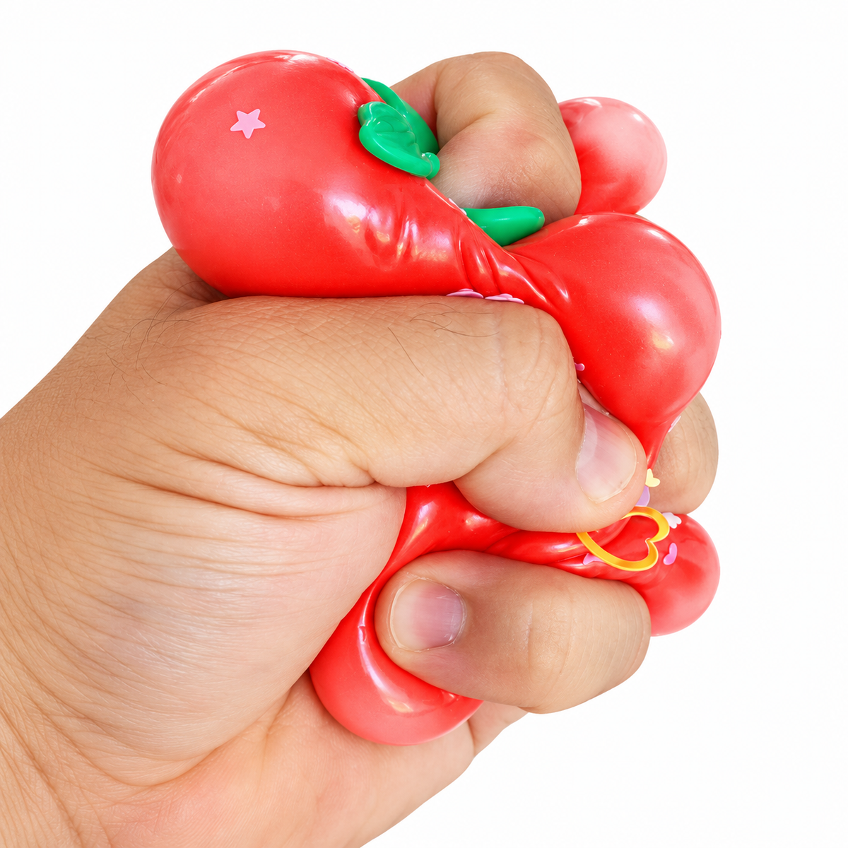 Strawberry Smusher Squishy – Removable Face & Sparkly Decorative Pieces