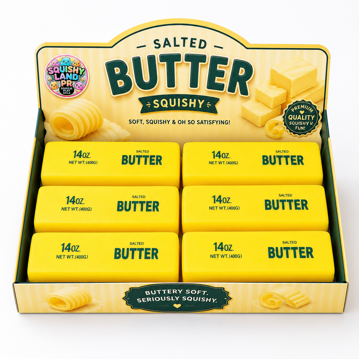 Salted Butter Squishy | Rubber & Foam-Filled Sensory Toy