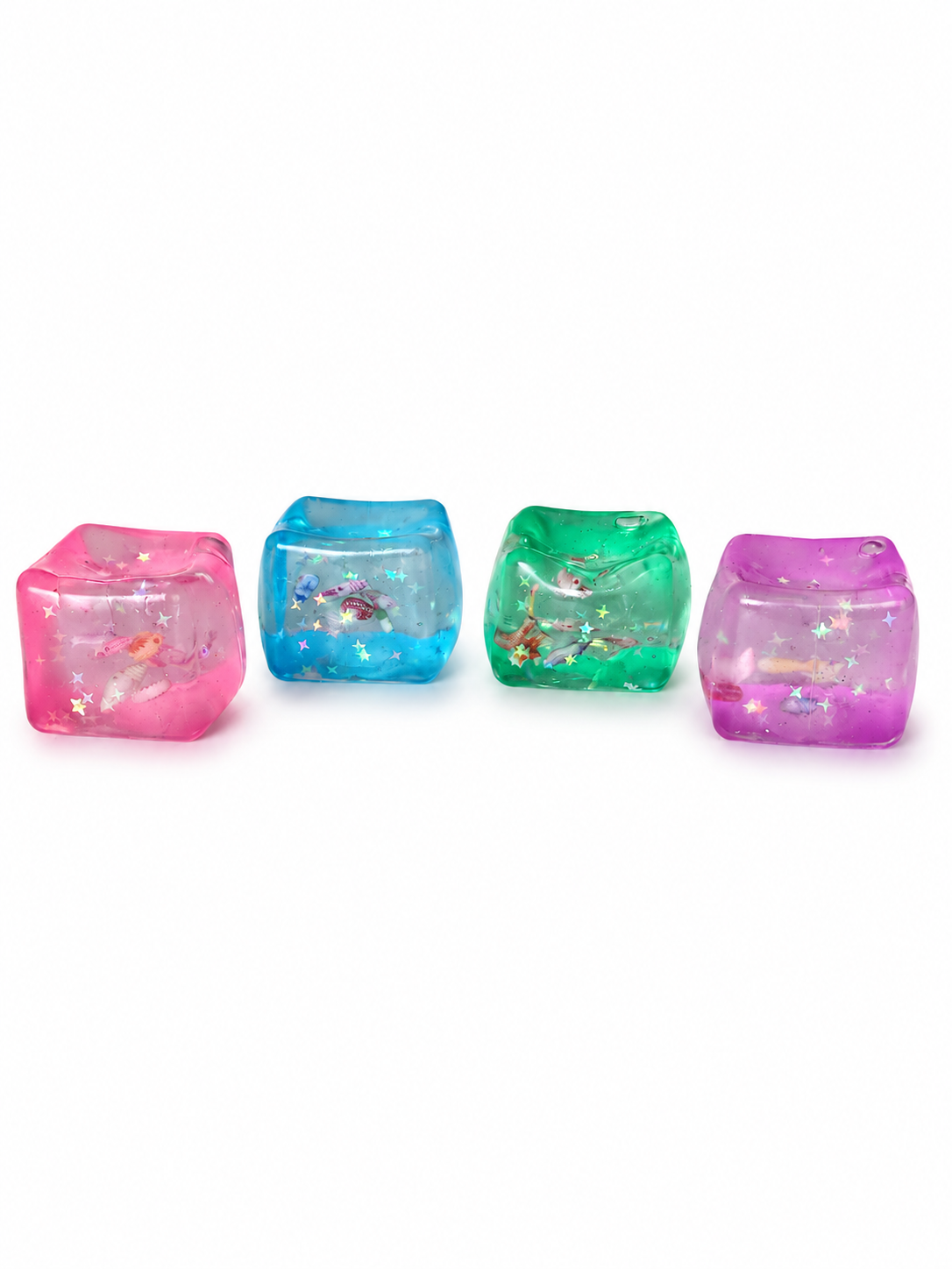Sugar Texture Ocean Cube Squishy – Glitter Seashell Edition
