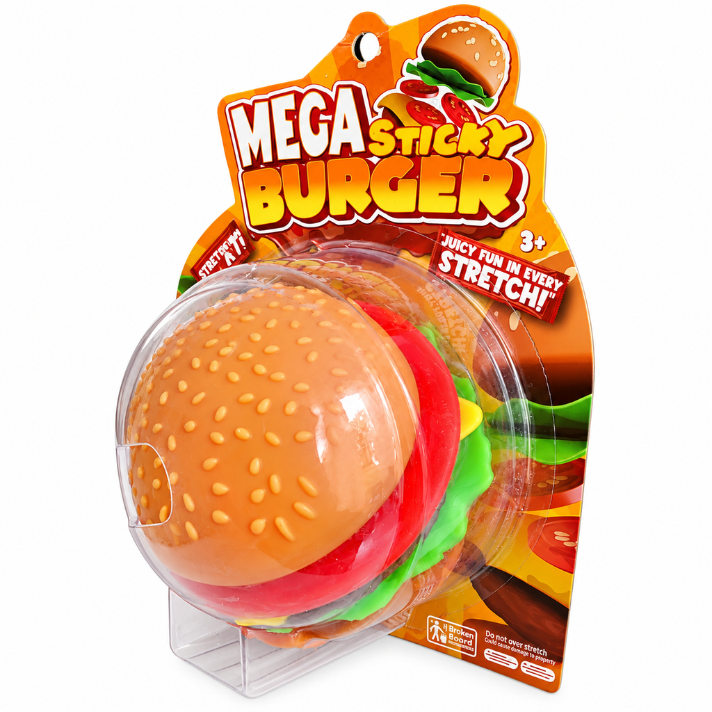 Original PPNC INC. Mega Sticky Burger – Jumbo Stretchy Sensory Toy