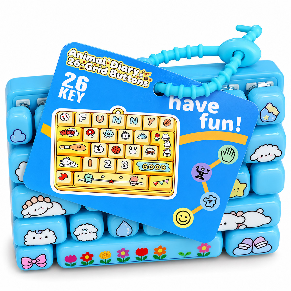 26-Key Kawaii Fidget Keyboard – Clicky Sensory Desk Toy | XL
