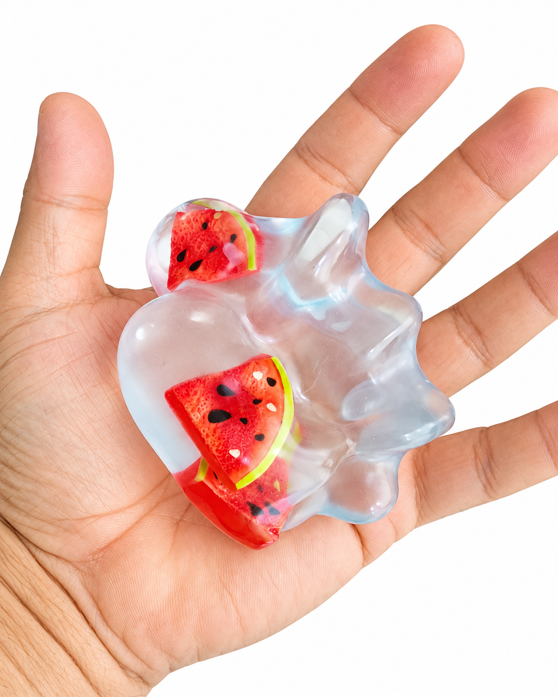 Real Coconut Oil Fruit Squishy | Clear Jelly Sensory Squeeze Toy