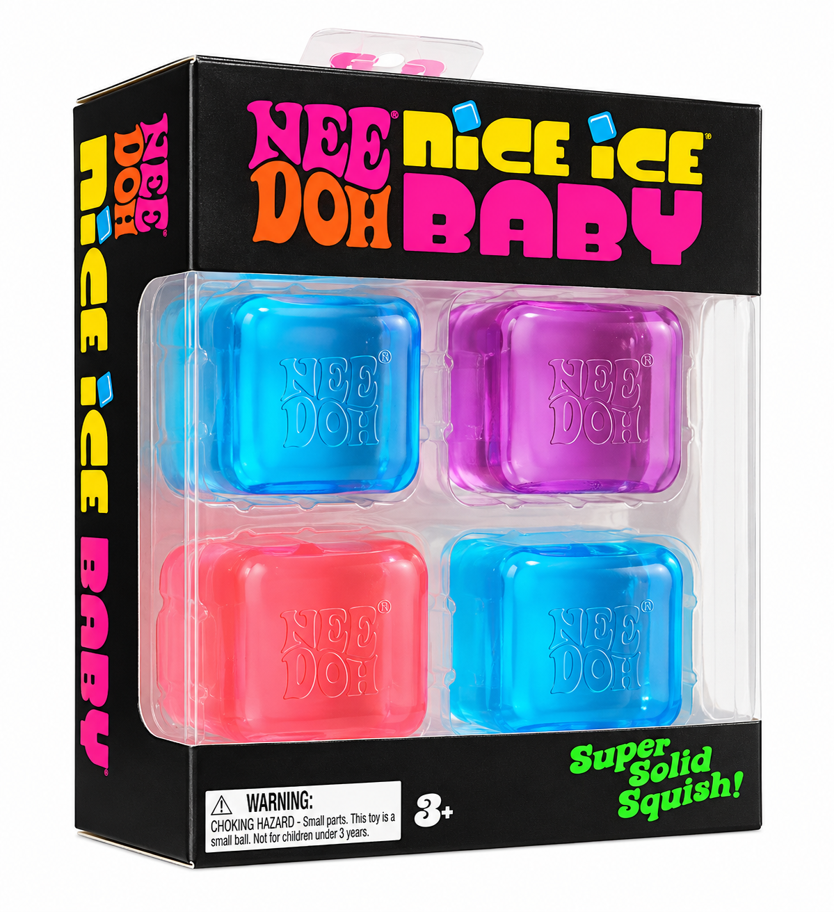 Original NeeDoh Nice Ice Baby 4-Pack | Super Solid Squish by Schylling