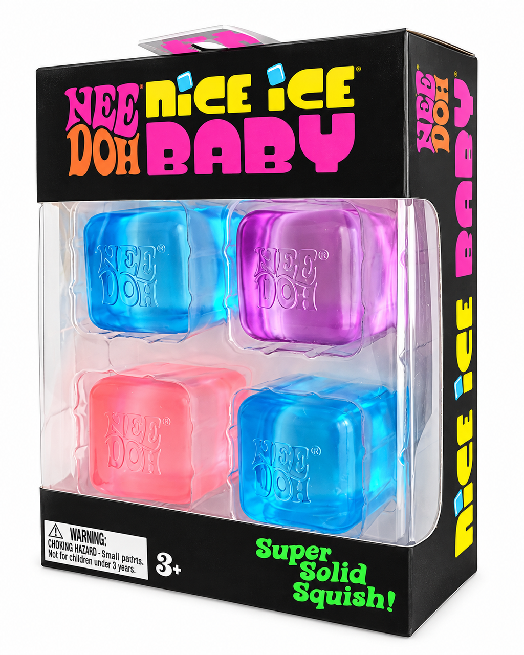 Original NeeDoh Nice Ice Baby 4-Pack | Super Solid Squish by Schylling