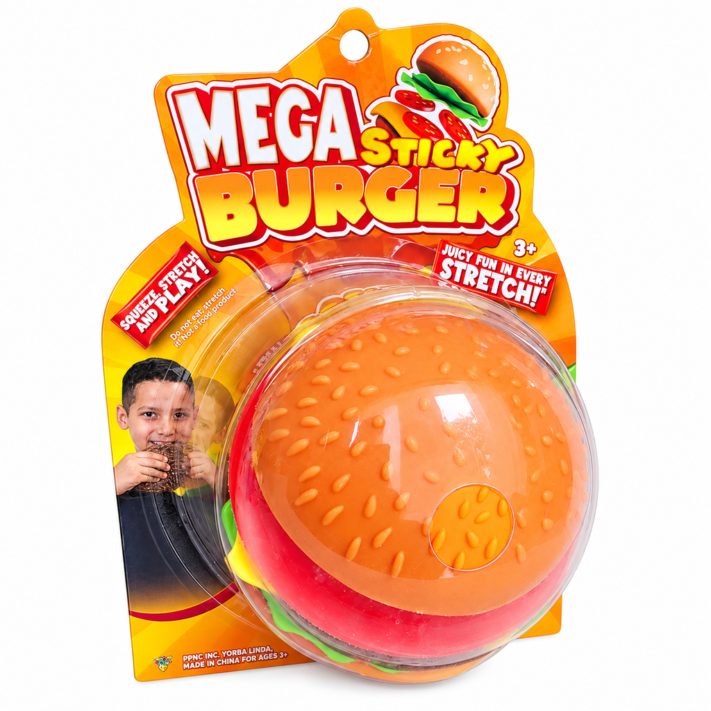 Original PPNC INC. Mega Sticky Burger – Jumbo Stretchy Sensory Toy