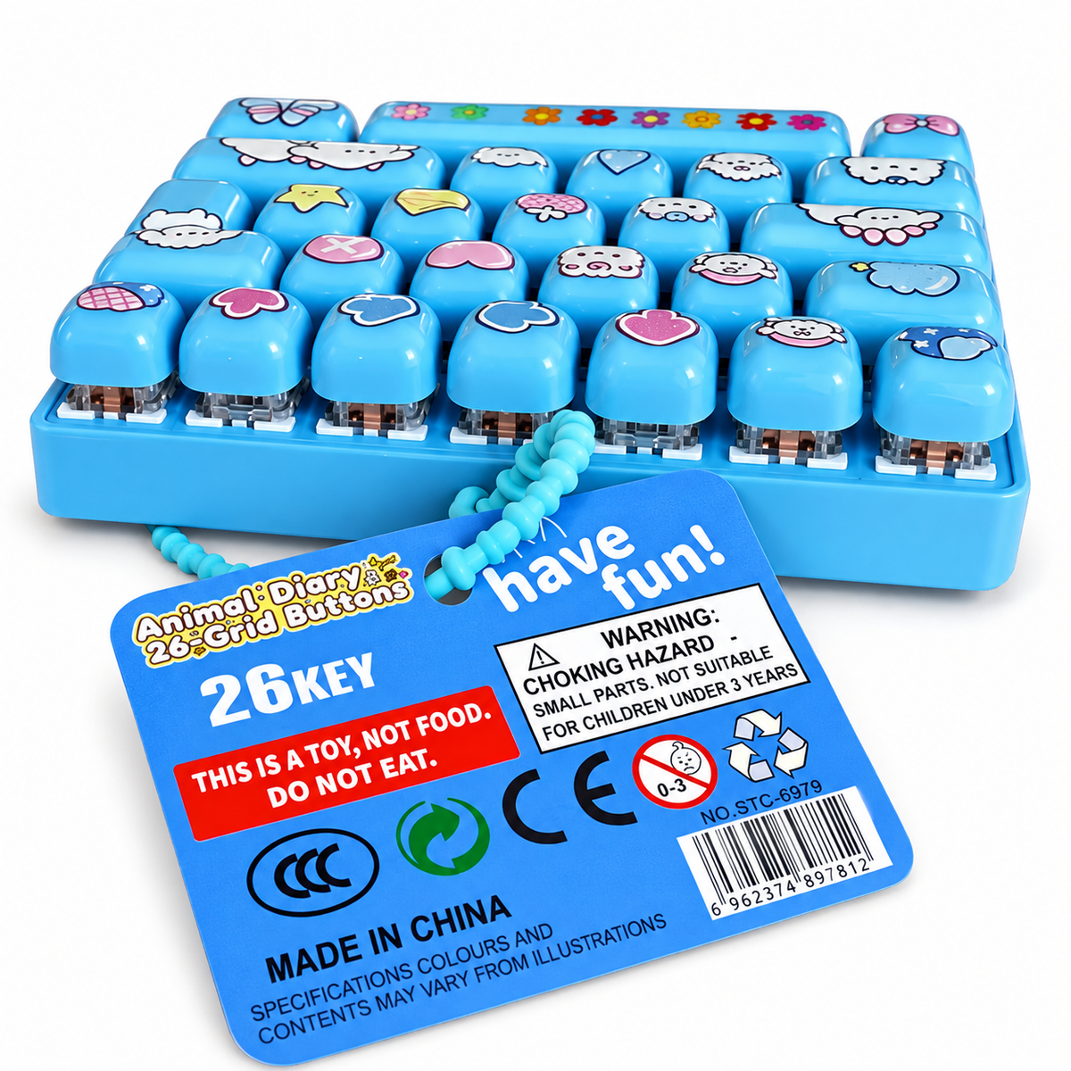 26-Key Kawaii Fidget Keyboard – Clicky Sensory Desk Toy | XL