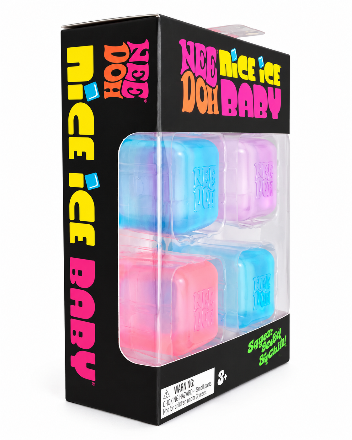Original NeeDoh Nice Ice Baby 4-Pack | Super Solid Squish by Schylling